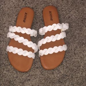 JustFab White Sandals